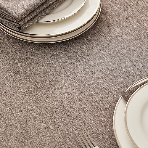 Miniatura 2 de Mantel rectangular, impermeable y resistente a las manchas, estilo de lino, estilo granja, lavable de imitación decorativo, mantel de tela para