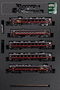 مجموعة KATO N-Gauge C11 171+14 Series رقم 500 SL Winter Wetland المكونة من 6 عربات، بند المشروع الخاص 10-1958، قاطرة بخارية من طراز السكك الحديدية
