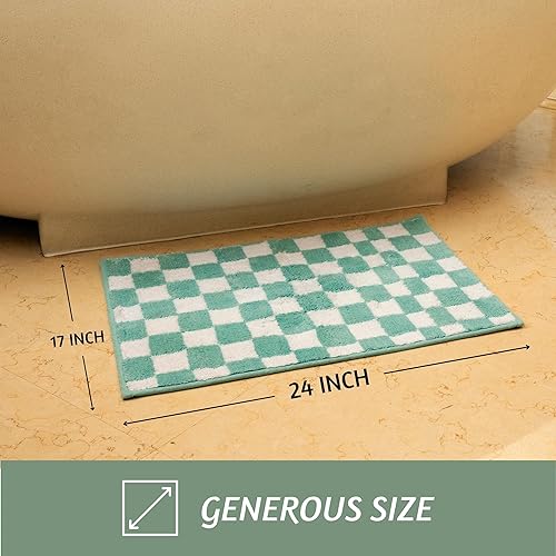 Miniatura 2 de Folkulture Alfombras de baño  (24 x 17) Alfombras de baño  Alfombra de baño o ducha 100% algodón  Alfombra antideslizante para bañera  Alfombra de