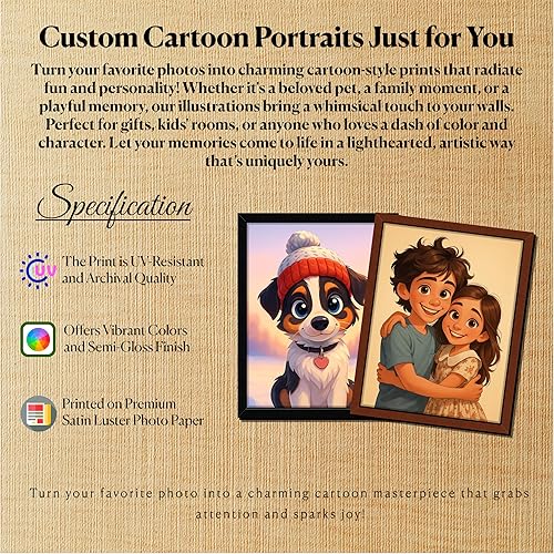 Miniatura 3 de Convierte tu foto en un retrato de estilo de dibujos animados 3D, obra de arte personalizada única, personaje personalizado de parejas, familia,