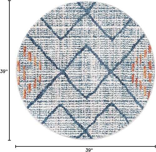 Vista 48 de Unique Loom Aramis Collection - Alfombra Kavi (2 pies x 6 pies 1 pulgada, marfil/azul)
