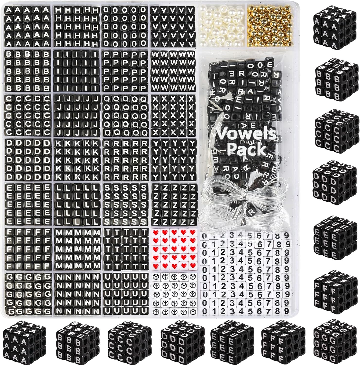 26 Pcs Non Tarnish Silver Metal Letter Beads, Stainless Steels Letters for Bracelets, Necklace, Bag Charms, Shoe Lace, Shoe Charms for Sneakers