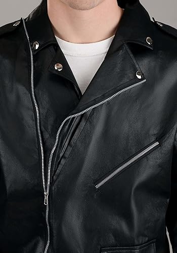 Miniatura 4 de Chaqueta negra Grease T-Birds para hombre con logotipo Chaqueta de disfraz de Danny Zuko Thunderbirds para adultos para Halloween y fiestas