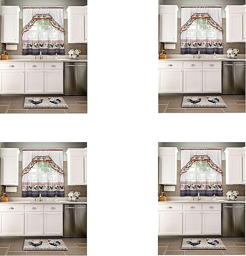 Achim Home Furnishings Alfombrilla antifatiga, 18 x 30, gallo, multicolor (4), borgoña, 30 pulgadas (ancho) x 20 pulgadas (largo)