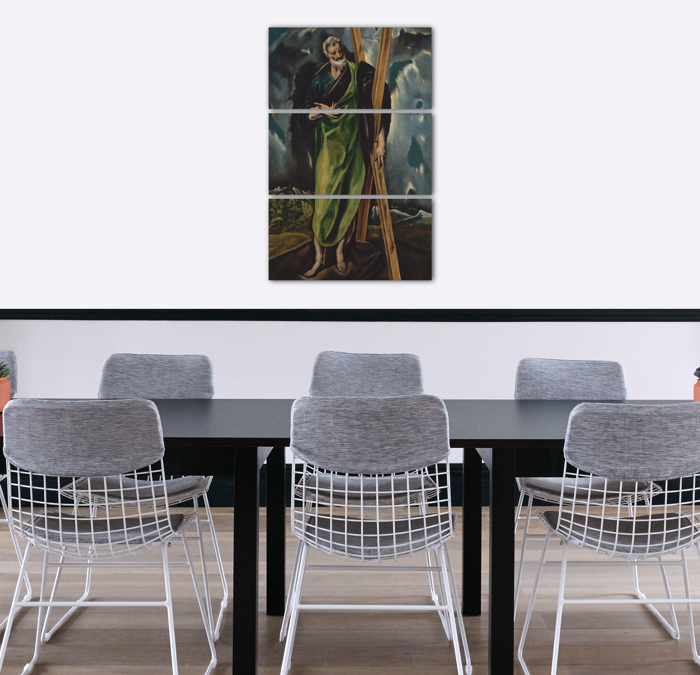 Printed Paintings Impresión sobre Lienzo 3 Partes(80x120cm): Taller de El Greco - San Andrés