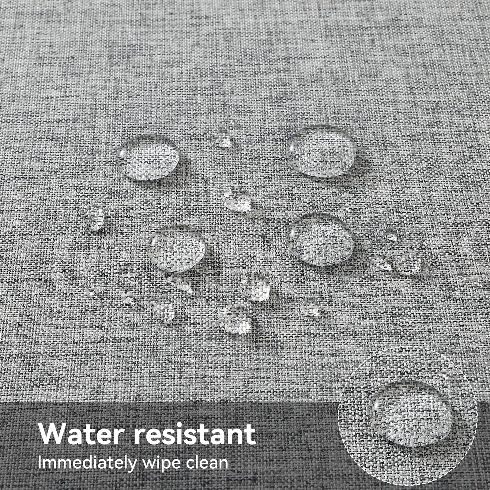 smiry Faux Linen Table Cloth Rectangular 140x100cm, Water resistant Tablecloth with Flannel Backing - Image 4