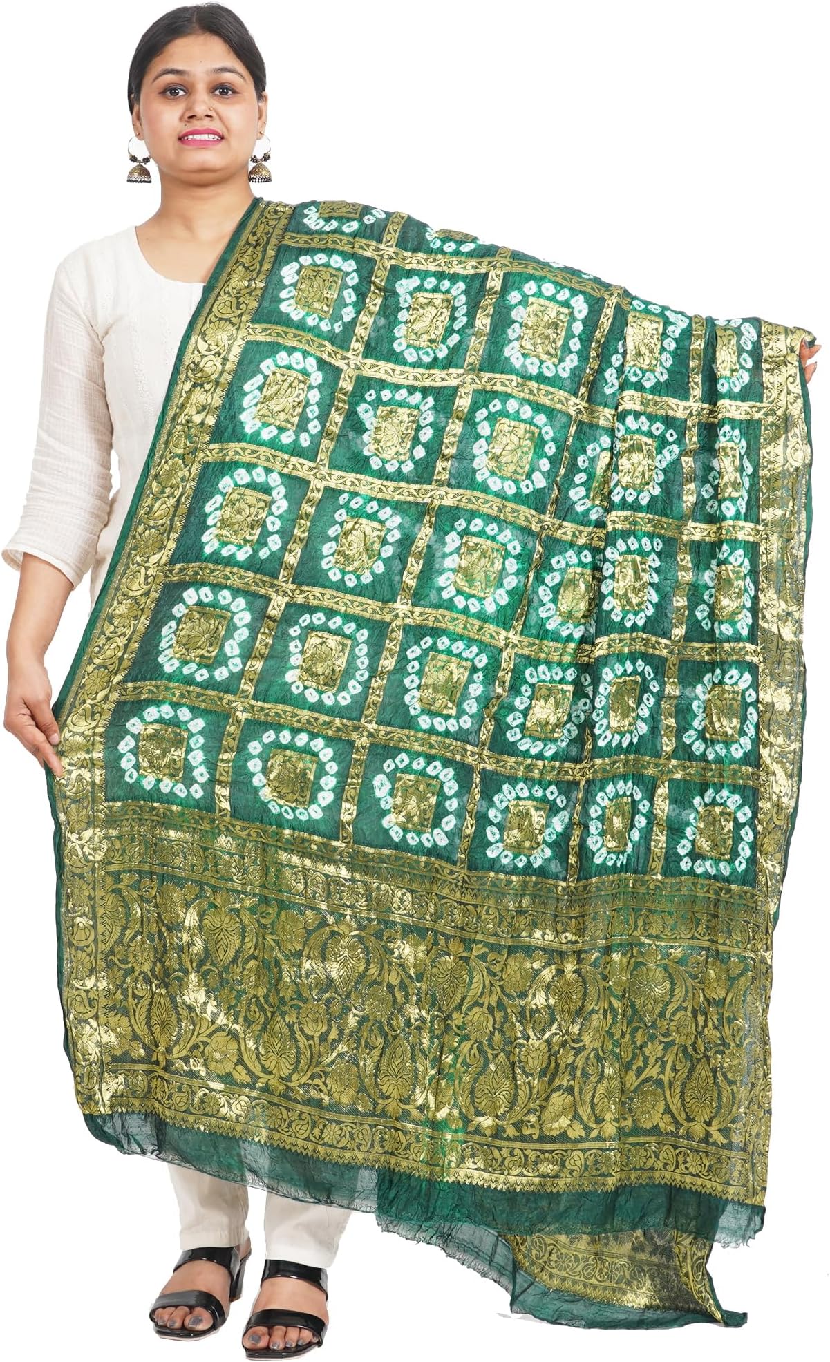 IGH Banarasi Silk Dupatta with Golden Zari Weaving โ Perfect for Weddings, Festivals & Gifting Women Choice Dupatta 1 Pcs