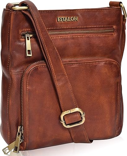 Miniatura 6 de ESTALON Bolsos cruzados de cuero para mujer - Bolsos cruzados de moda - Bolso cruzado de cuero para mujer - Bolso bandolera para mujer