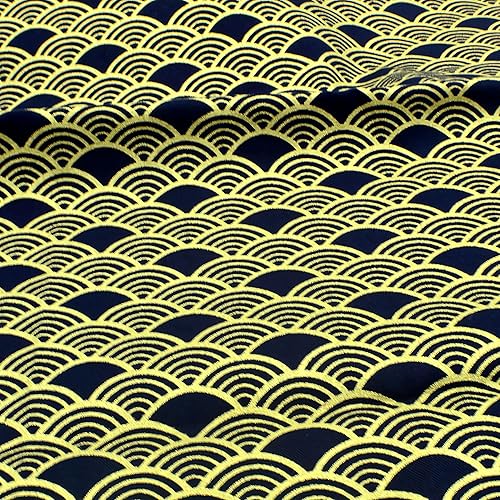 Vista 15 de iNee Paquetes de tela japonesas de ondas marinas gruesas, tela de acolchado de costura, 18 x 22 pulgadas, (multicolor) Multicolor,Índigo,Azul