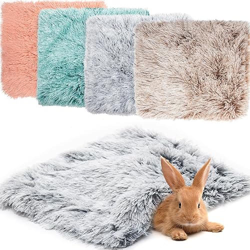 Miniatura 9 de FAITUCOS Paquete de 4 mantas de conejillo de indias, accesorios cálidos y acogedores para jaula de mascotas para conejillo de indias, erizo, conejo,
