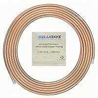 Vista 27 de BELLA BAYS Tubo de cobre de 1/4 de pulgada de diámetro exterior x 0.195 pulgadas de diámetro interior x 100 pies, 99.9% C12200 ASTM B280 Tubería ACR