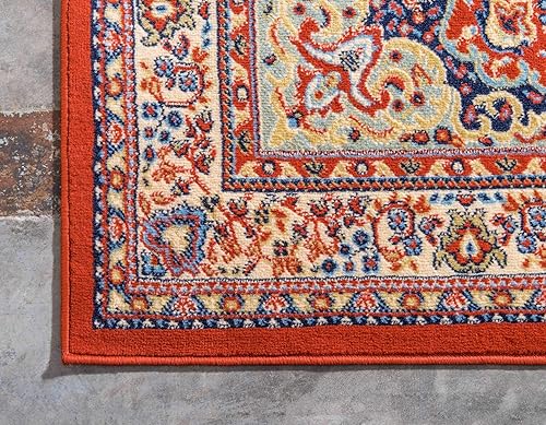 Vista 88 de Unique Loom Reza Collection- Alfombra, Polipropileno, Marrón Marrón/ marfil