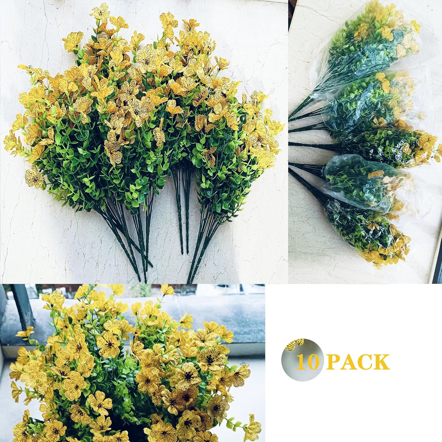 Artificial Flowers for Outdoors Fake Flower Spring Summer Garden Yard Porch Window Home Indoor Decor