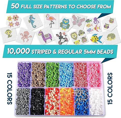 Miniatura 2 de Kit de cuentas fusibles XL, cuentas derretidas para manualidades de niños  Kit de cuentas de hierro para niños - fusibles de cuentas de clavijas,