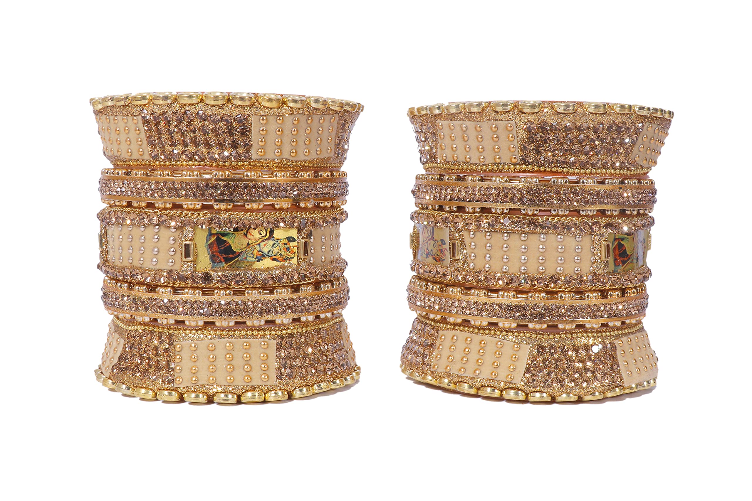 Shivarth Acrylic Chuda Velvet Faux Zircon Stone Studded Bridal Bangle Set Chuda with Hangings Indian Ethnic Multicolour Chuda Set for Women & Girls (Chuda 4, 2.2) (B09HGYV7TN) Amazon Price History, Amazon Price Tracker