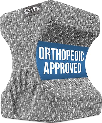 5 STARS UNITED Almohada de rodilla para personas que duermen de lado, alivio del dolor de cadera, cojín de espuma viscoelástica para dormir de lado,