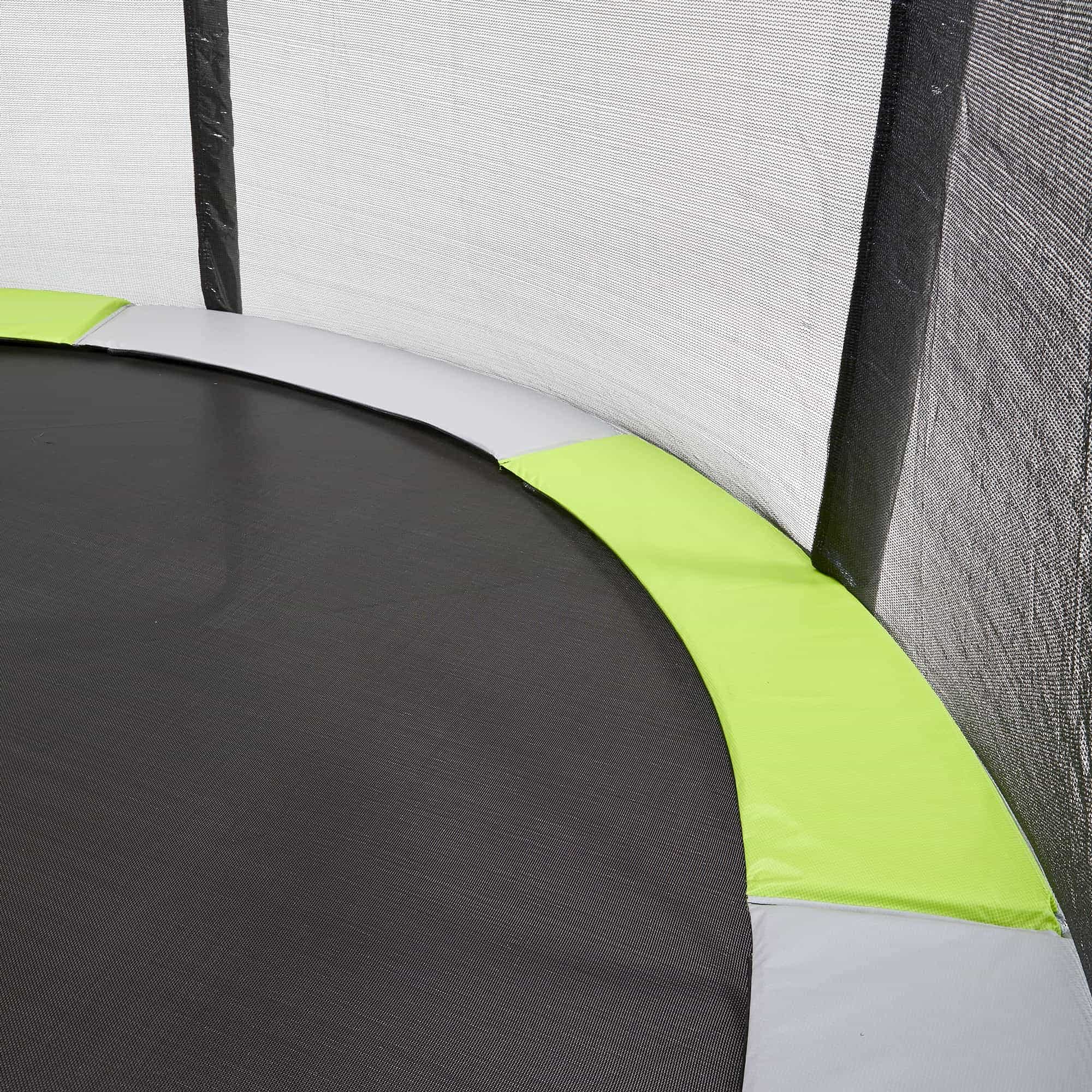 Kangui - Trampoline Rond avec Filet de sécurité, échelle, bâche et kit d'ancrage | Vert | Ø250 - Ø300 - Ø360 - Ø430cm | RALLI