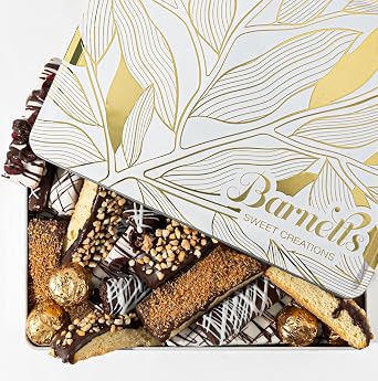 Barnetts Cookie Basket with Biscotti Cookies & Chocolate Truffles Gifts, Food Gourmet Chocolate Candy Ideas for Mother, Mom, Grandmother, Grandma, Wife, Woman, Sister, Him and Her