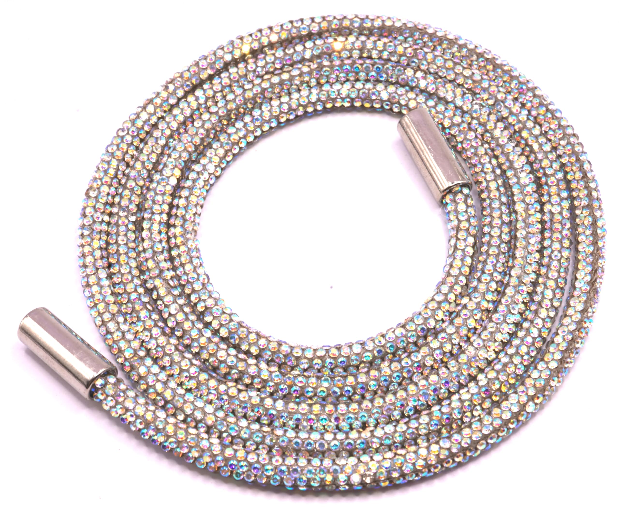 Ricambio cordoncini per coulisse 2 cordoncini con strass for corda for pantaloni della tuta, cordoncino rotondo lucido di cristallo, cordoncino di ricambio, tubo in gomma, finiture diamantate ( Color