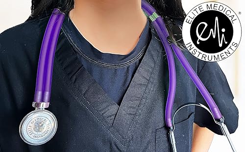 Miniatura 3 de Elite Medical Instruments ESR-112 Sprague Rappaport - Estetoscopio esmerilado, color morado