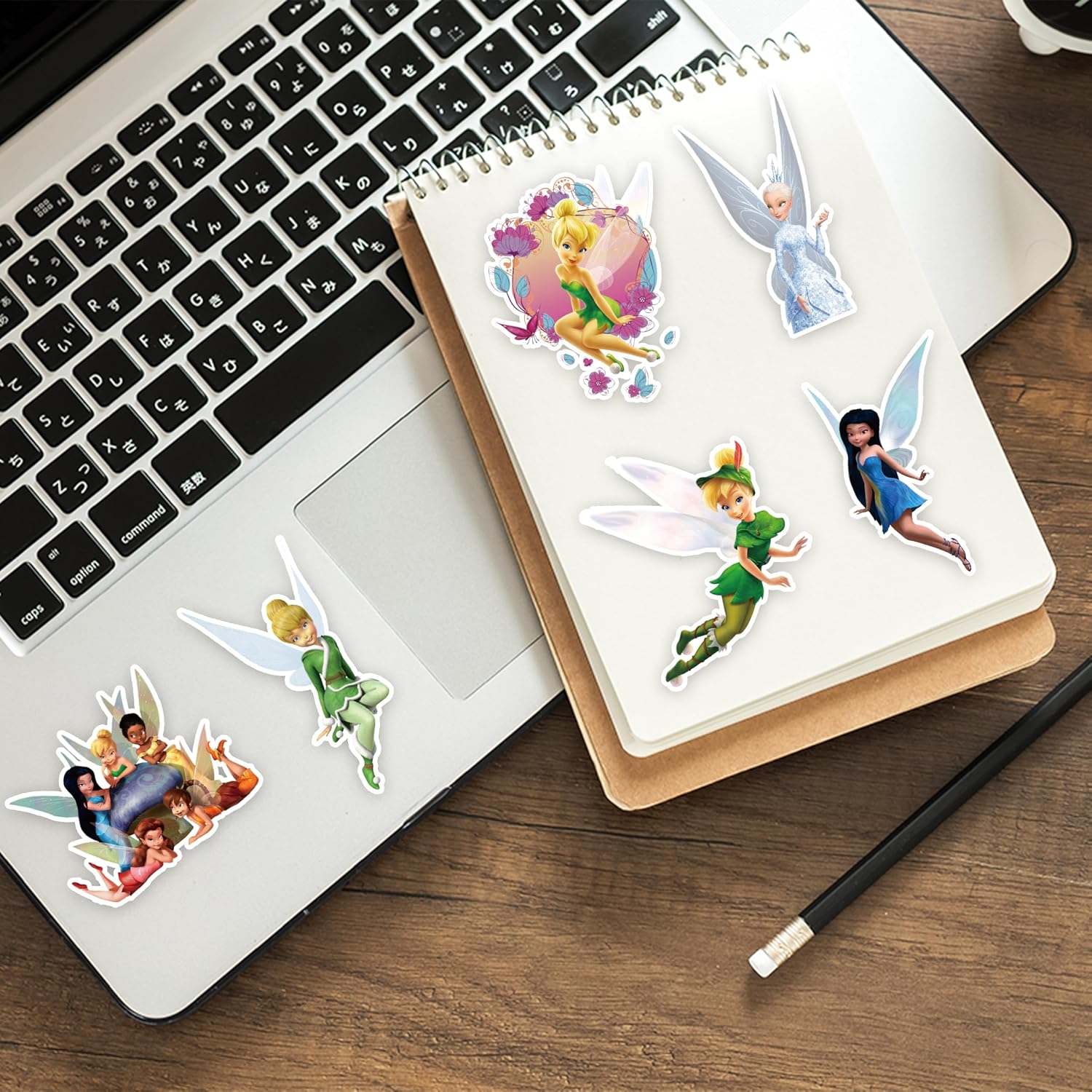 100 PCS Fairy Cartoon Stickers Ocean Theme Cartoon Stickers Cute Characters Stickers for Birthday,Teens Adults Decals for Water Bottle Laptop Luggage.