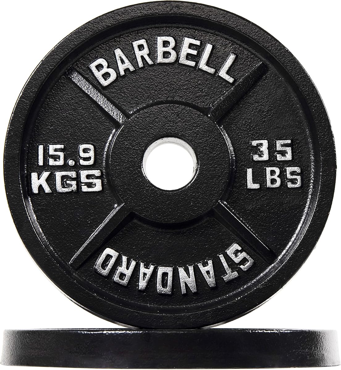 Fitvids Olympic 2-Inch Cast Iron Plate Weight Plate for Strength Training and Weightlifting, Vintage Style, 35LB Pair