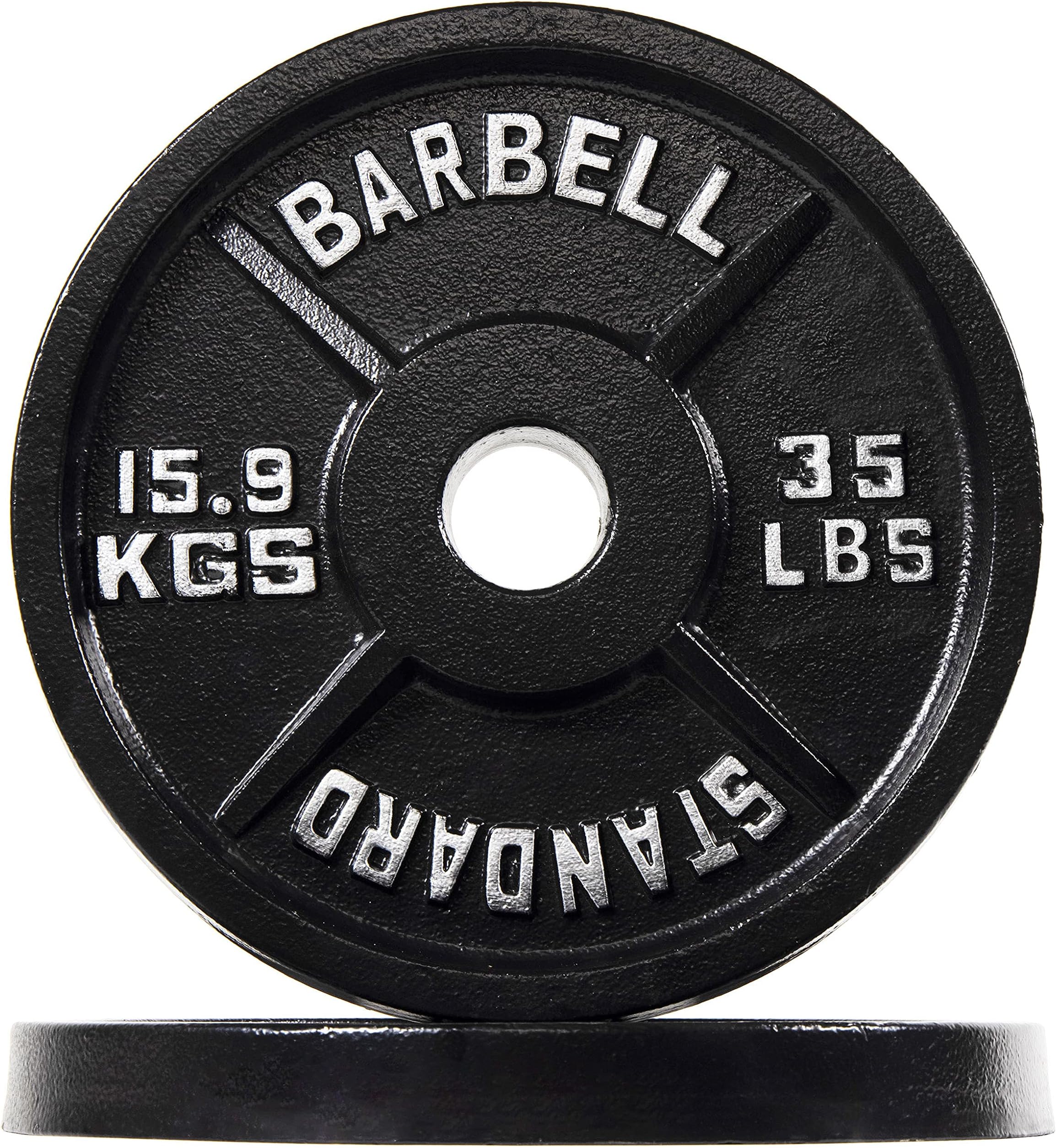 Fitvids Olympic 2-Inch Cast Iron Plate Weight Plate for Strength Training and Weightlifting, Vintage Style, 35LB Pair