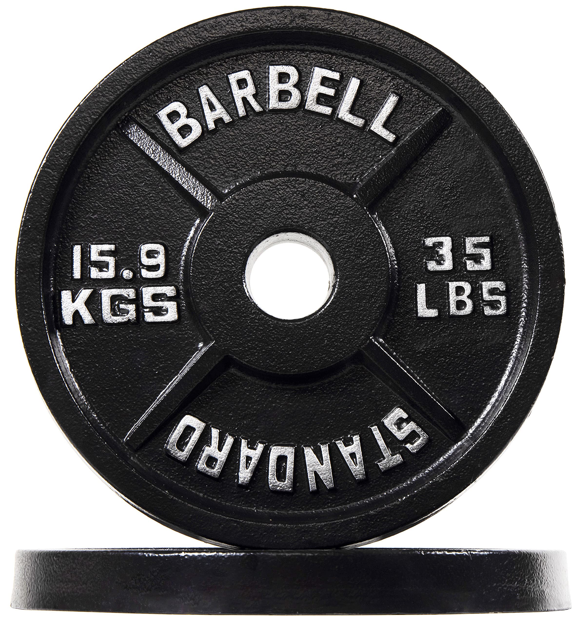 Olympic Cast Iron Plate for Strength Training and Weightlifting, Pairs, Sets or Set with Barbell, Multiple Sizes