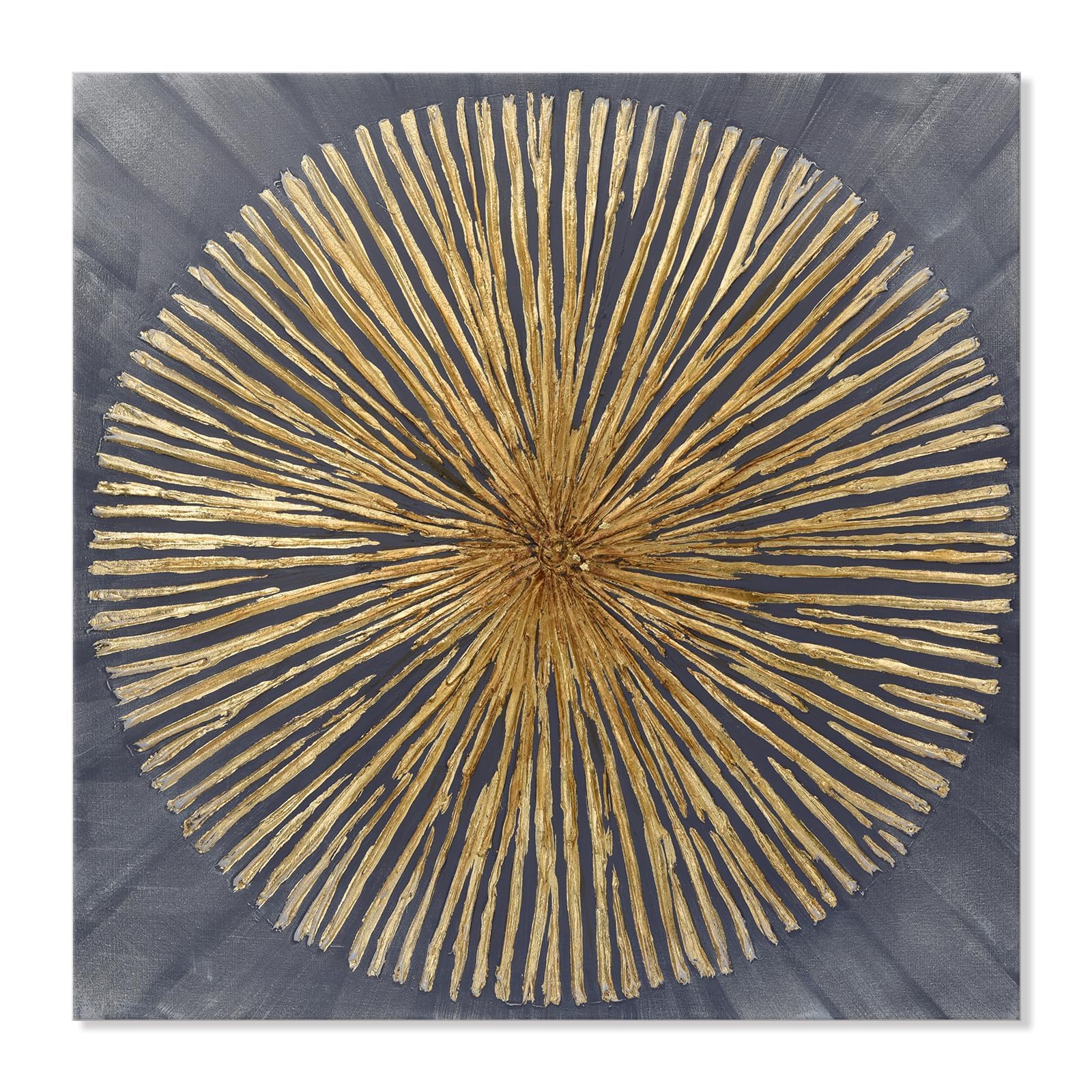 Amazon.com: 7Fisionart Modern Metal Sunburst Wall Art Gold & Grey