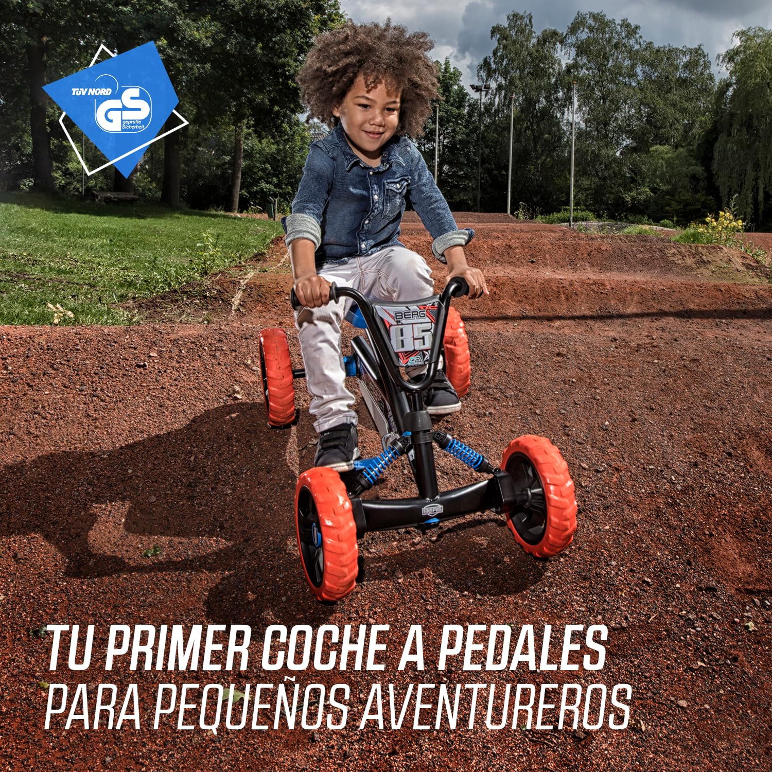 BERG Kart a Pedales Buzzy Nitro | 2-5 años, cuadro resistente, asiento regulable, volante regulable
