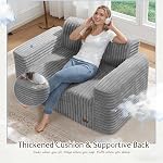 ZurNesfure Canapé Couch Cloud, Memory Mousse Couch with Oreiller No Assemblage Required, Modern Couch avec assise profonde et housse amovible Lavable Canapés sans os pour le salon (Grey, Loveseater)