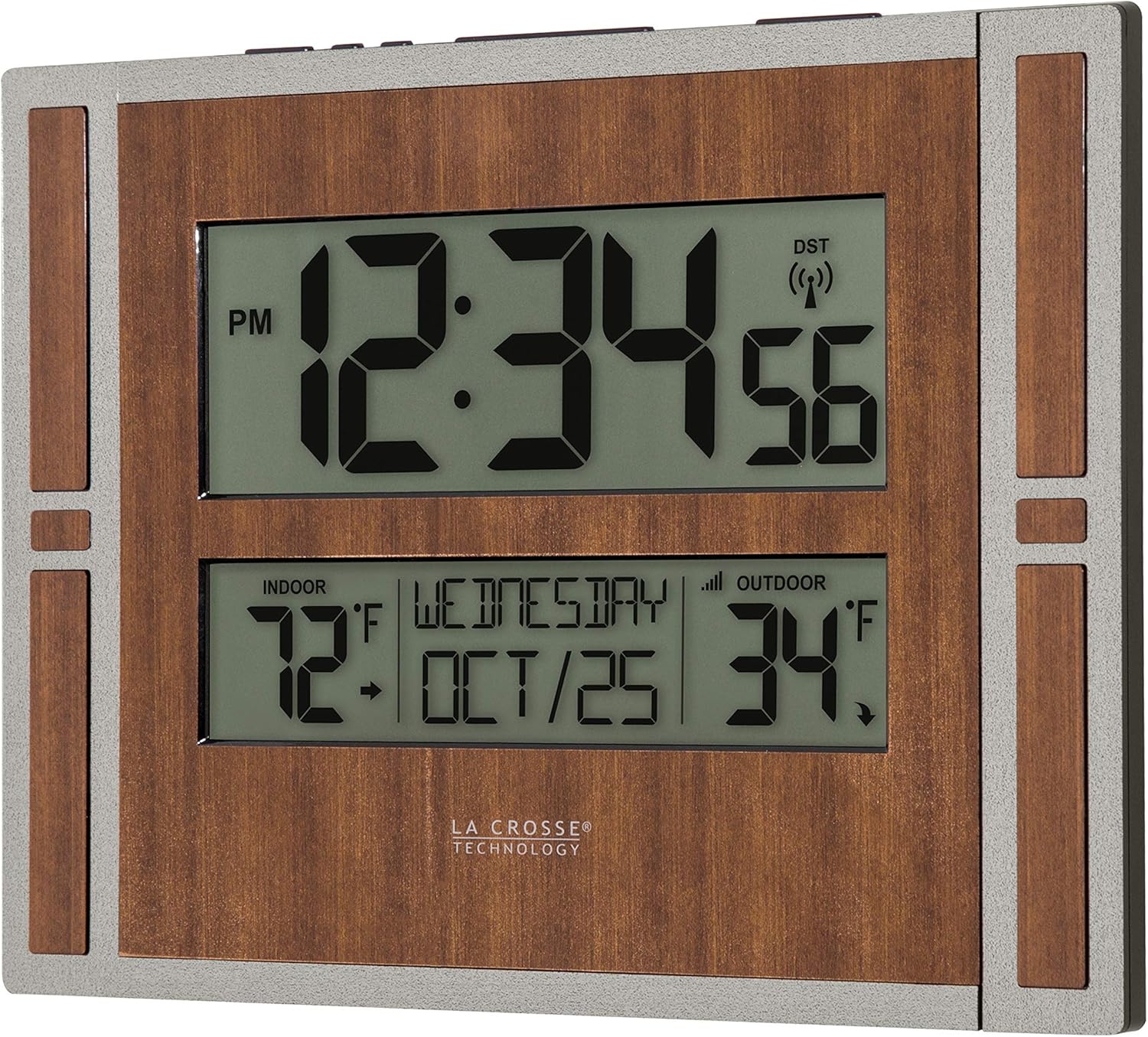 La Crosse Technology Atomic Digital Wall Clock with remote sensor
