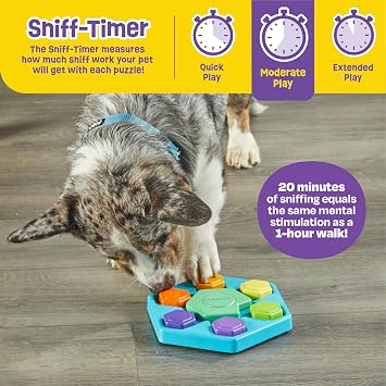 Brightkins Spin & Seek Hexagon Treat Puzzle, Interactive Dog Toys, Dog Puzzle Toy, Slow Release Pet Treat Feeder