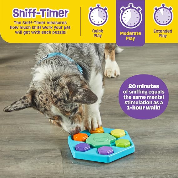 Brightkins Spin & Seek Hexagon Treat Puzzle, Interactive Dog Toys, Dog Puzzle Toy, Slow Release Pet Treat Feeder