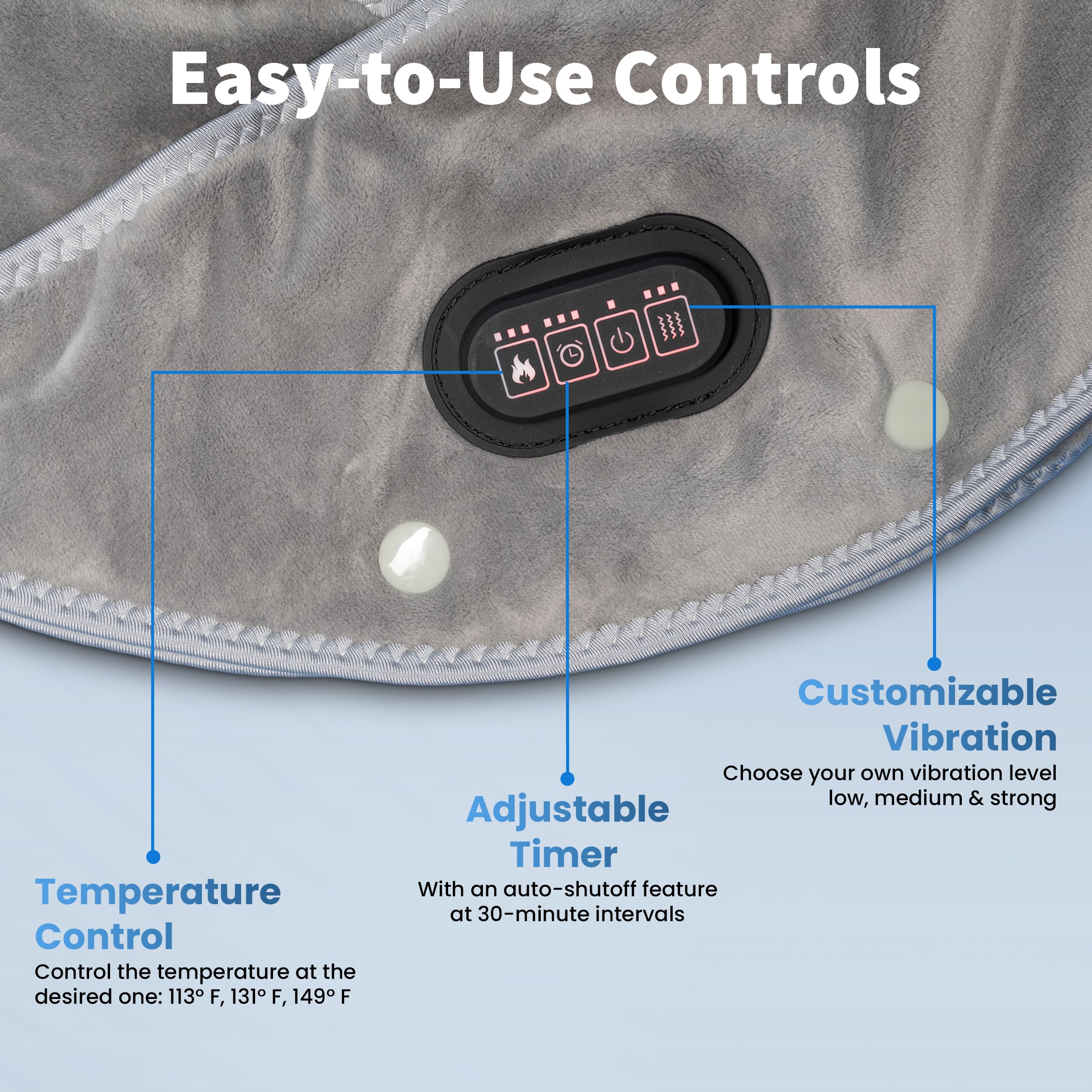 CALLIXE Thera Wrap - Almohadilla térmica inalámbrica para cuello, hombros y espalda superior | Masajeador eléctrico cervical con calor instantáneo y vibración para aliviar el dolor y relajación