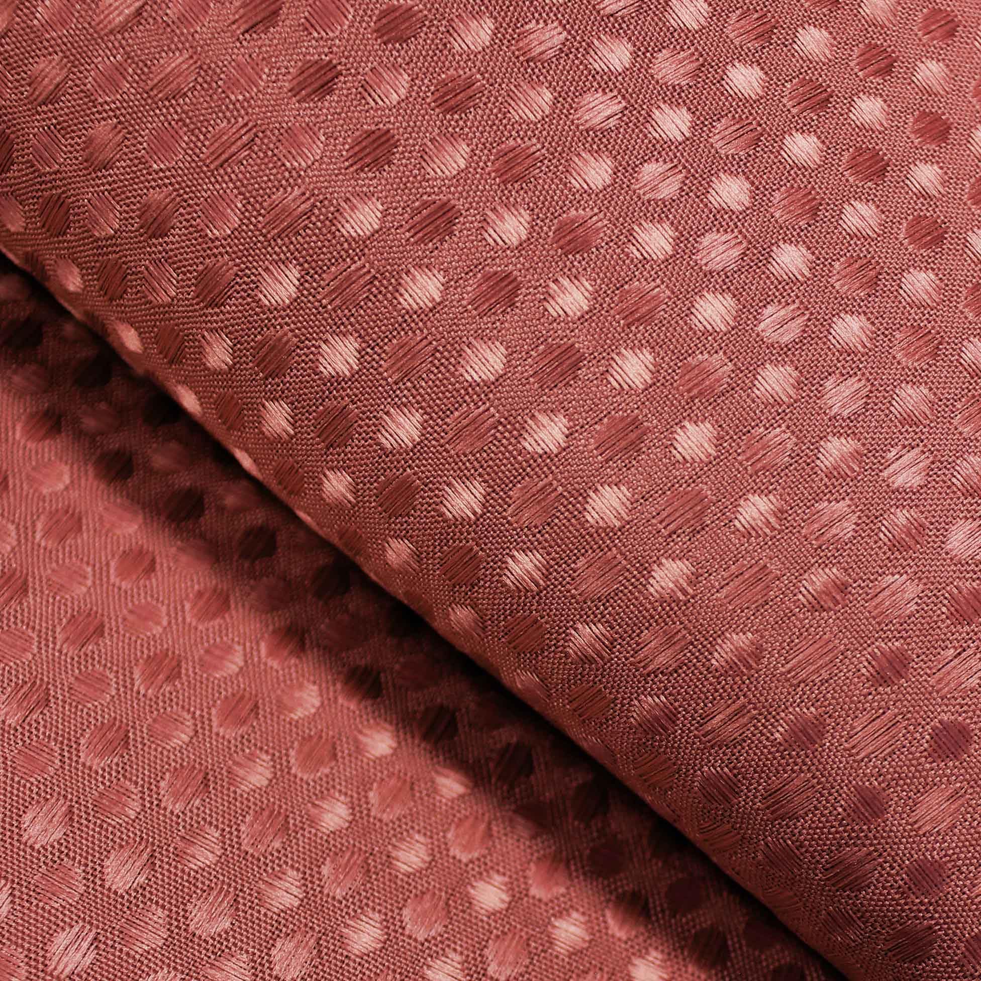 Douceur d'Intérieur, Rideau de Douche avec Crochets (180 x 200 cm) Quartz Terracotta, Jacquard Uni (Lot de 4)