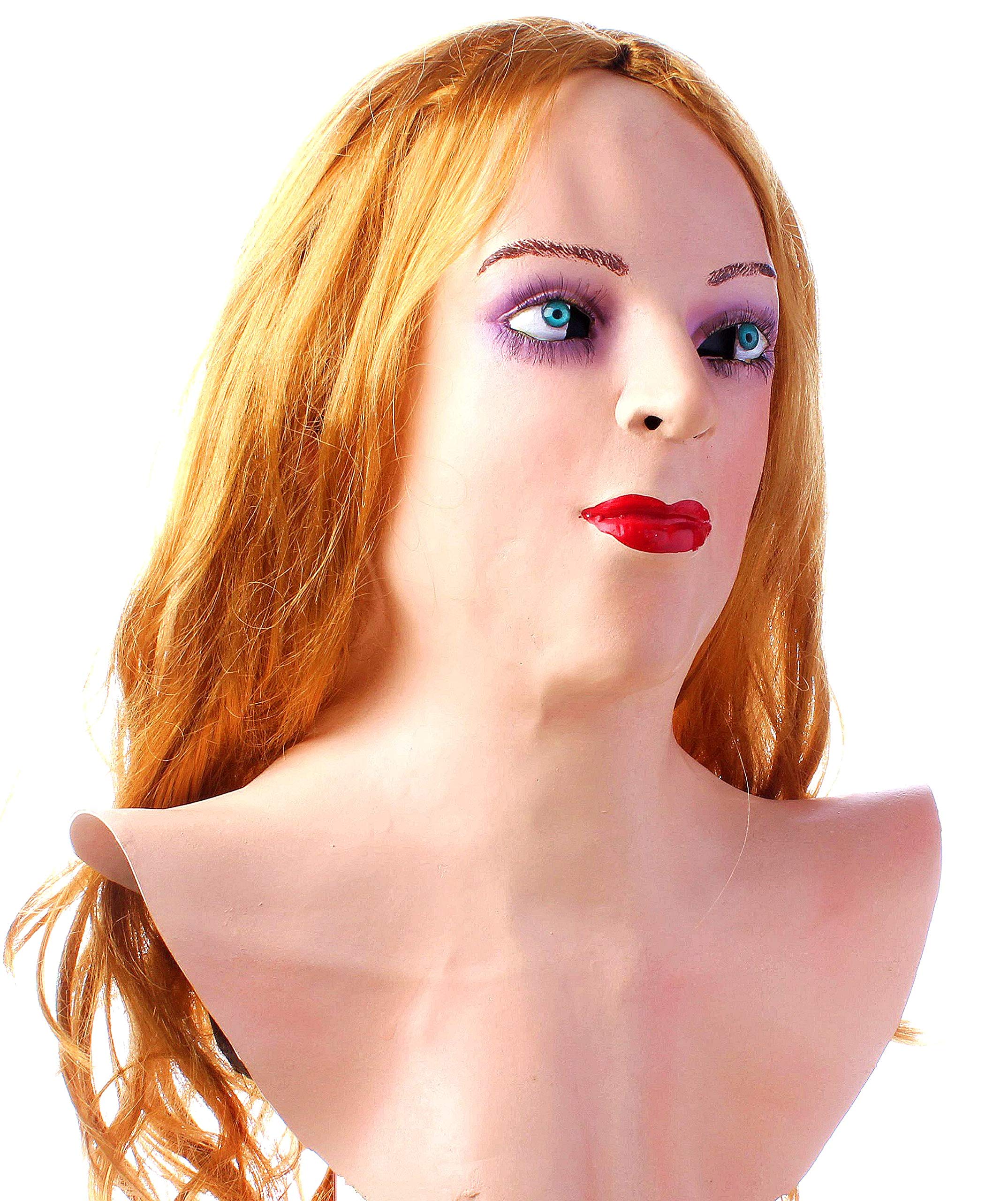 Buy Realistic Latex mask Female Woman Face Halloween Latex Mask with