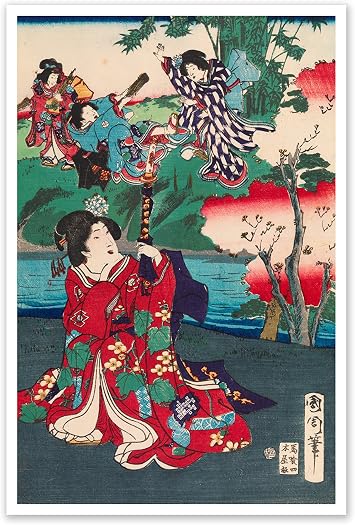 The Tale of Genji - Toyohara Kunichika - Fine Art Collections - 16x24 Matte Poster Print Wall Art