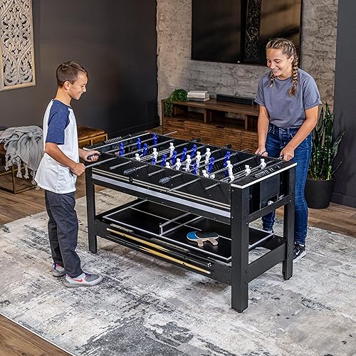 Miniatura 5 de ATOMIC Mesa giratoria multijuego 4 en 1 de 54 pulgadas, azul (G05000FE)