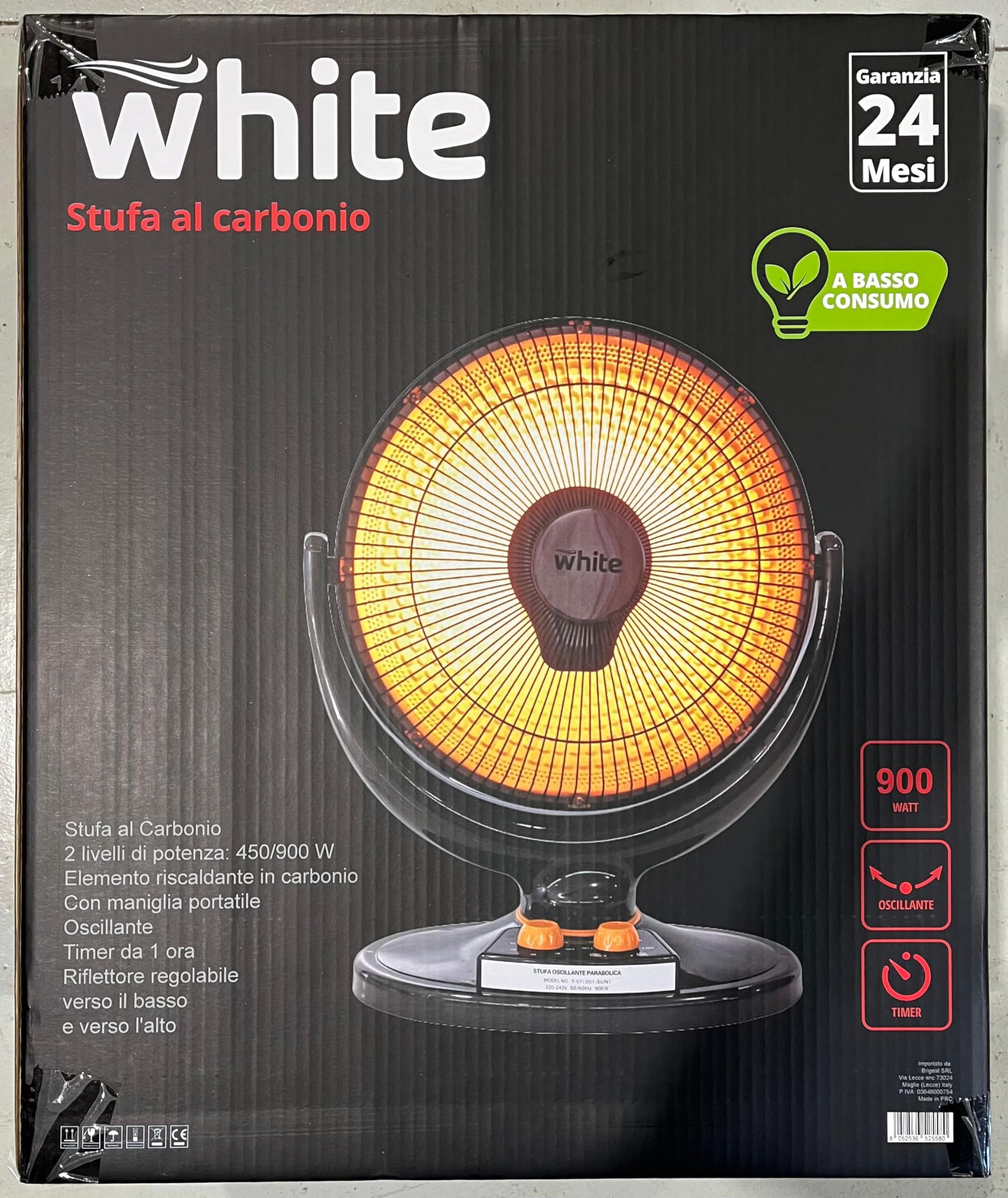White - estufa de carbono con poste extensible de alta eficiencia energética y estructura de parábola de alto calor con filamento de carbono y base sólida (Au sol)