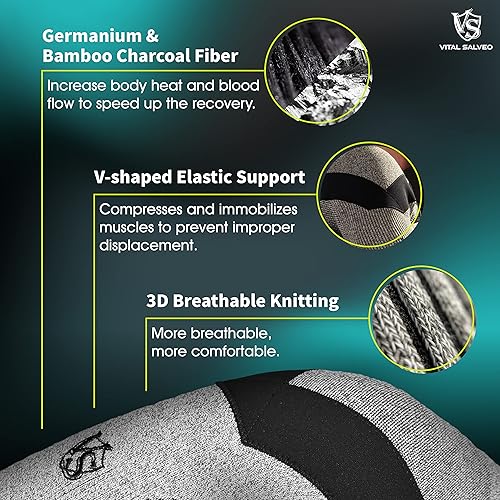 Miniatura 4 de Vital Salveo - Manga de compresión para hombro con soporte y estabilidad, transpirable para dolor de hombro, tendinitis dislocada (1 unidad)