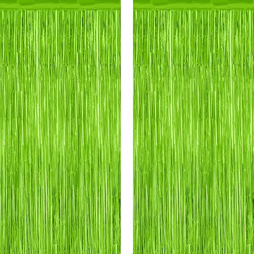 Miniatura 82 de Paquete de 2 telones de fondo de oropel rojo, cortinas de flecos de 3.28 pies x 7.05 pies, decoraciones de fiesta para aniversarios de boda