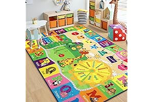 Chicrug Kids Area Rugs 5x7, Non-Slip Educational Playroom Carpet for Learning
