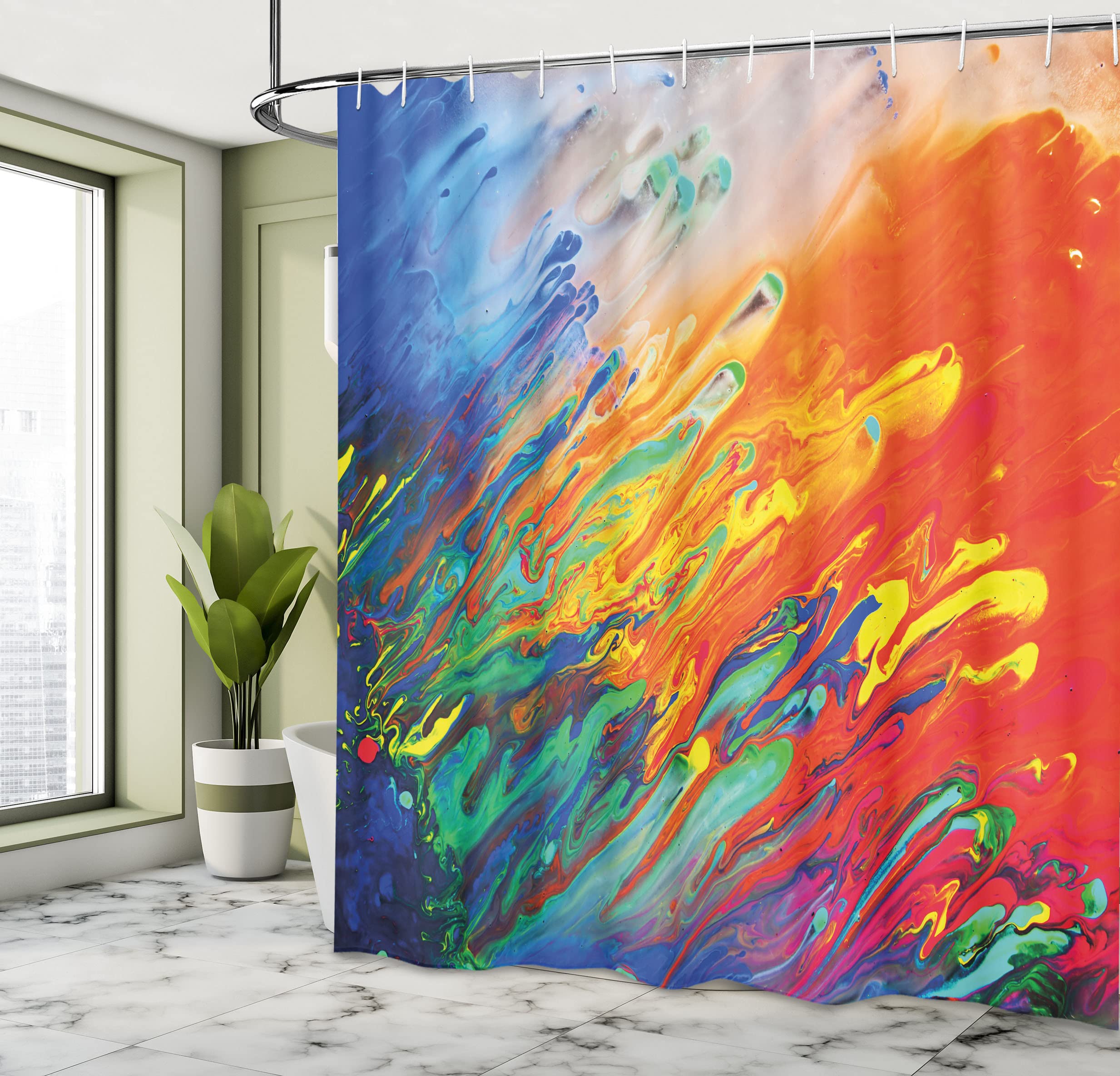 LIVILAN - Cortina De Ducha Para Baño, Bonita Cortina De Ducha Con 12, image size:2466x2368