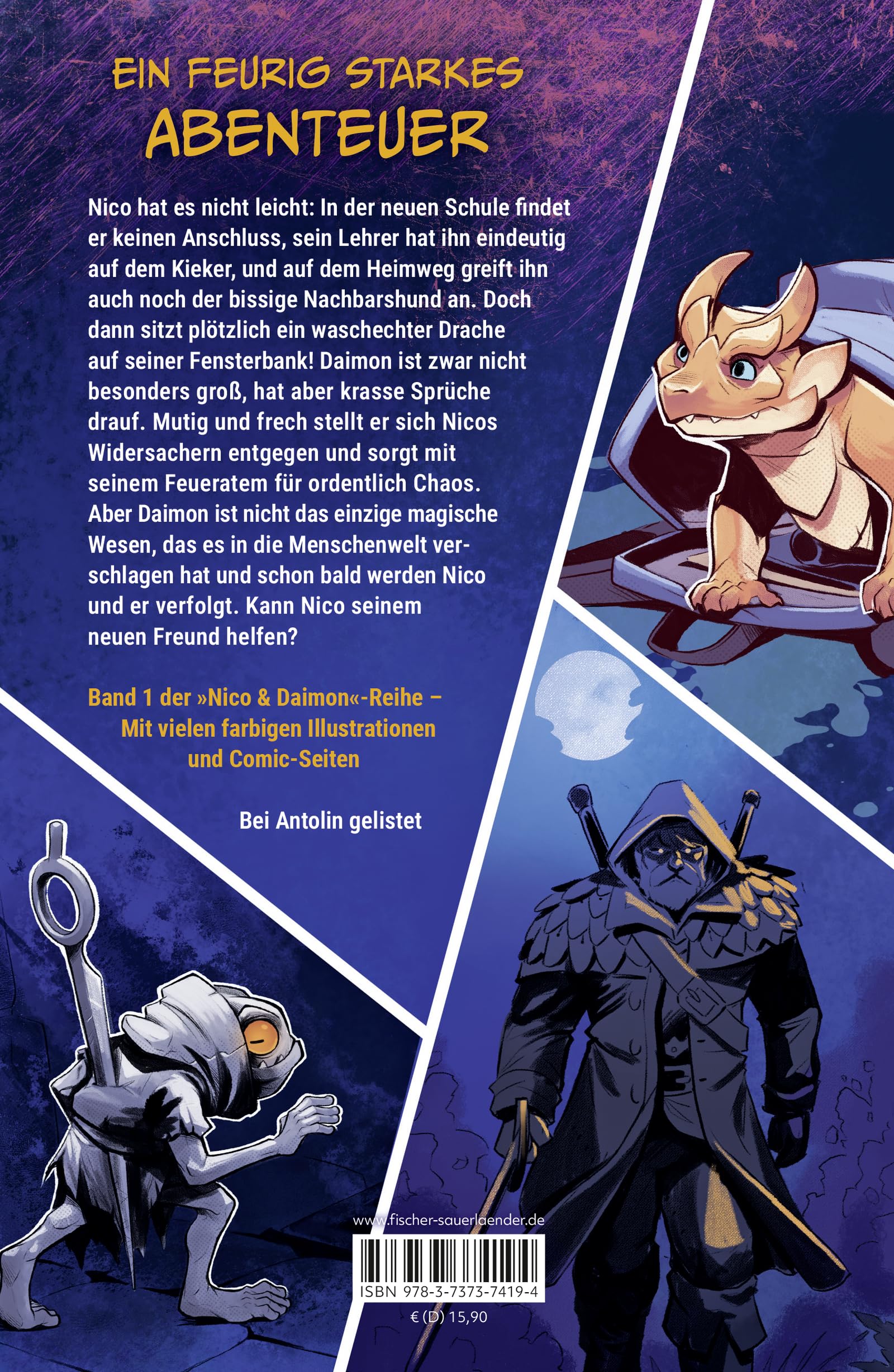 Nico & Daimon – Verflammt gute Freunde: Fantasyabenteuer mit coolen Illustrationen für Kinder ab 10 Jahren (Nico & Daimon-Serie, Band 1)