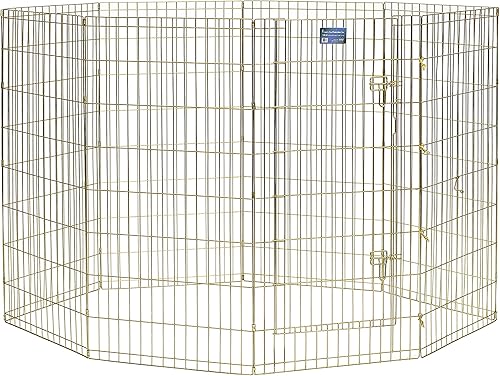 Miniatura 26 de Hogares para mascotas de Midwest, corral de ejercicio de metal plegable / corral para mascotas, 8 paneles cada uno negro sin puerta,negro