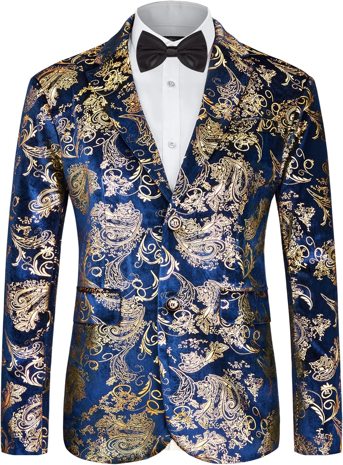 MAGE MALE Men's Dress Party Floral Suit Jacket Notched Lapel Slim Fit Two Button Stylish Blazer