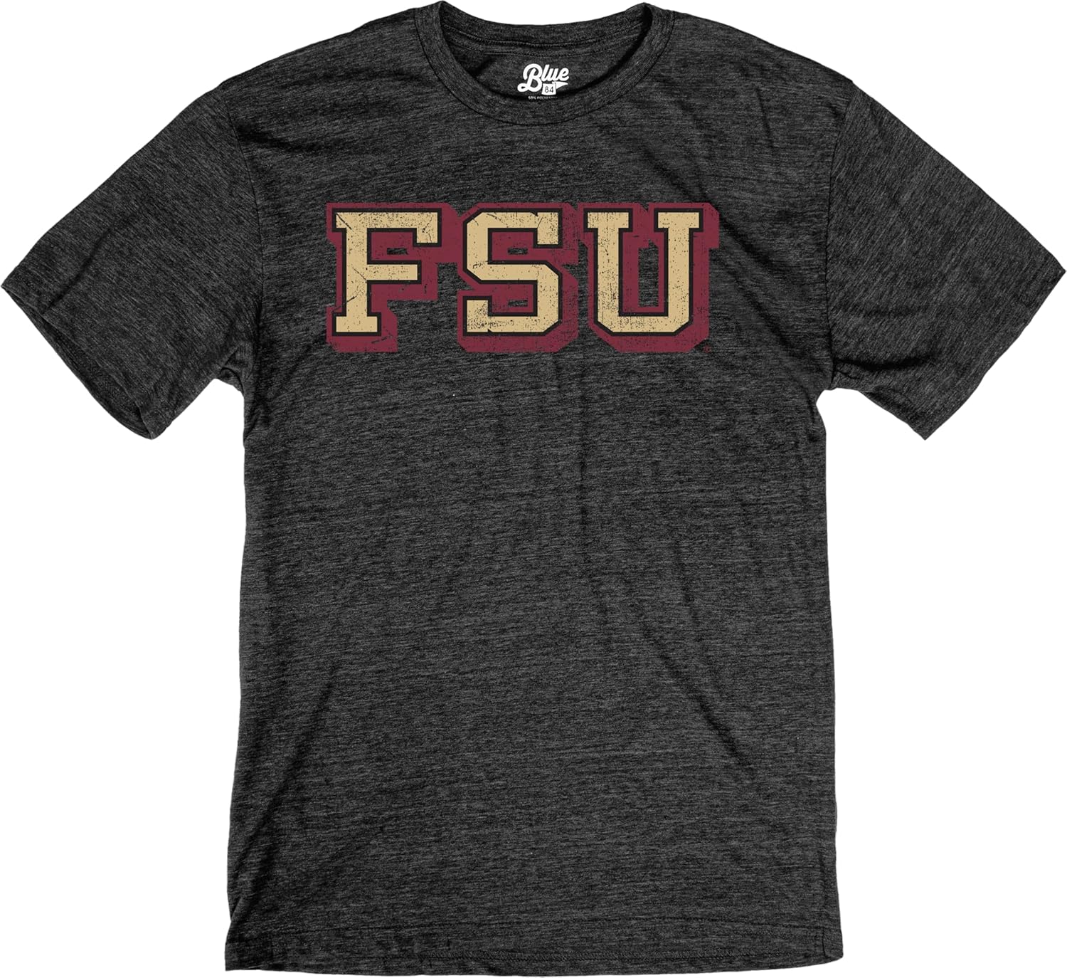 Blue 84 NCAA Unisex-Adult NCAA Officially Licensed Tri-Blend T-Shirt Vintage Prominent Black - Image 3