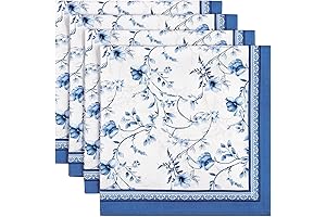 Blue Floral Watercolor Cloth Napkins