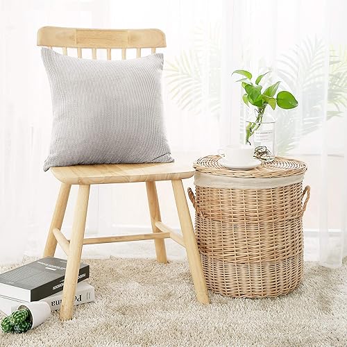 Deconovo Fundas de cojín decorativas para cama, sofá, 20 x 20 pulgadas, 1 unidad, gris claro